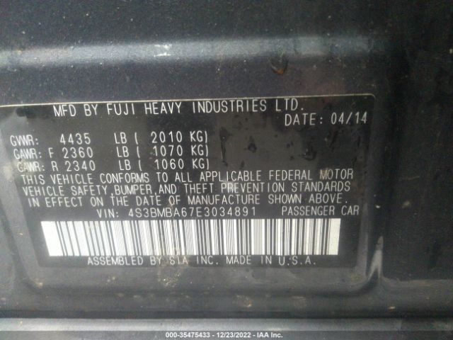 4S3BMBA67E3034891 Subaru Legacy 2.5i
