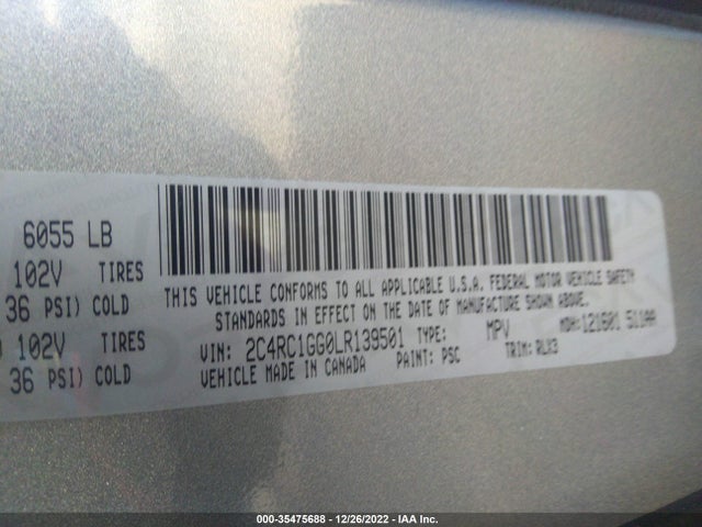 2020 Chrysler Pacifica, VIN: 2C4RC1GG0LR139501