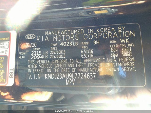 KNDJ23AU9L7724637 KIA SOUL LX