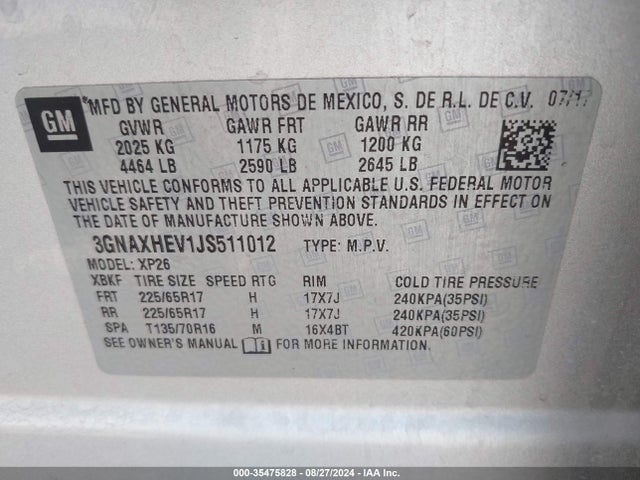 Chevrolet EQUINOX LS 2018 3GNAXHEV1JS511012 Image 9