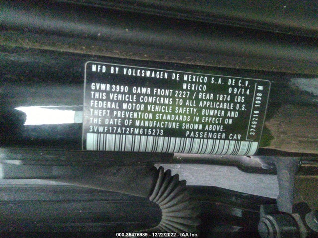 3VWF17AT2FM615273 Volkswagen Beetle Coupe 1.8t Fleet Edition