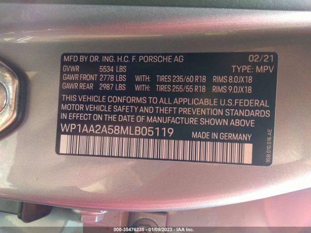 WP1AA2A58MLB05119 Porsche Macan