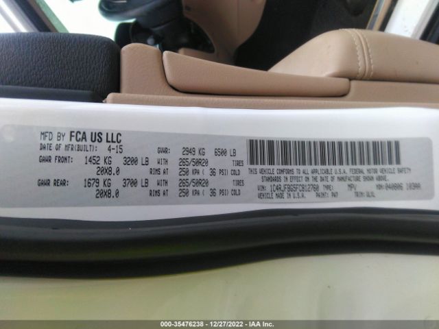 1C4RJFBG5FC812760 Jeep Grand Cherokee Limited