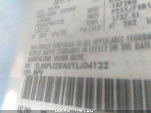 Lincoln Navigator 2000 5LMPU28A0YLJ04132 Image 10