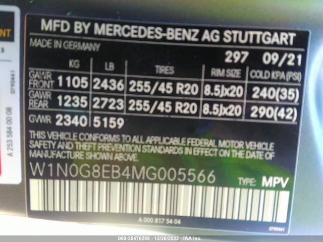 W1N0G8EB4MG005566 Mercedes-Benz Glc Glc 300