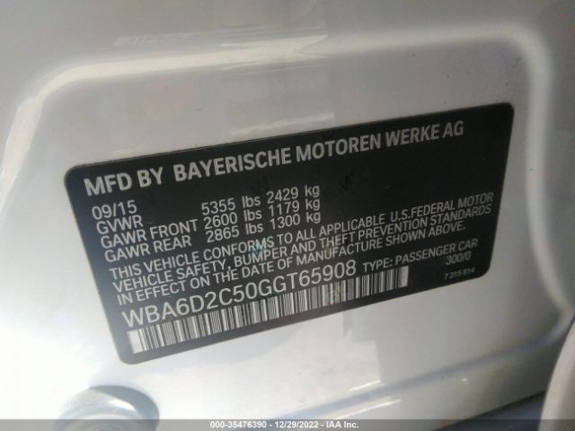 WBA6D2C50GGT65908 BMW 640i Gran Coupe Xdrive
