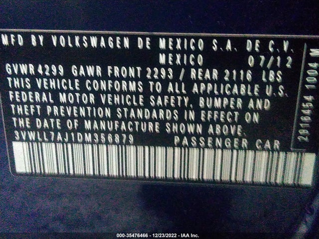 3VWLL7AJ1DM356879 Volkswagen Jetta