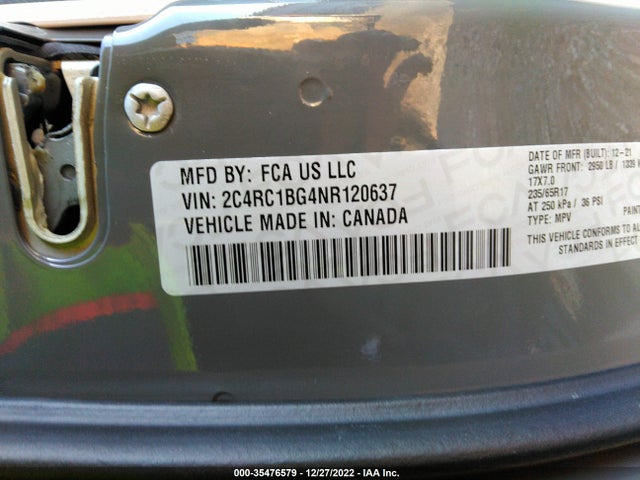 2C4RC1BG4NR120637 Chrysler Pacifica