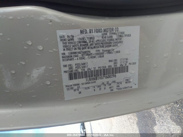 Lincoln Town Car 2007 1LNHM81V07Y600296 Image 9