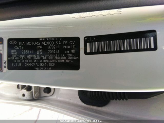 3KPF24AD1KE131834 KIA Forte Lxs