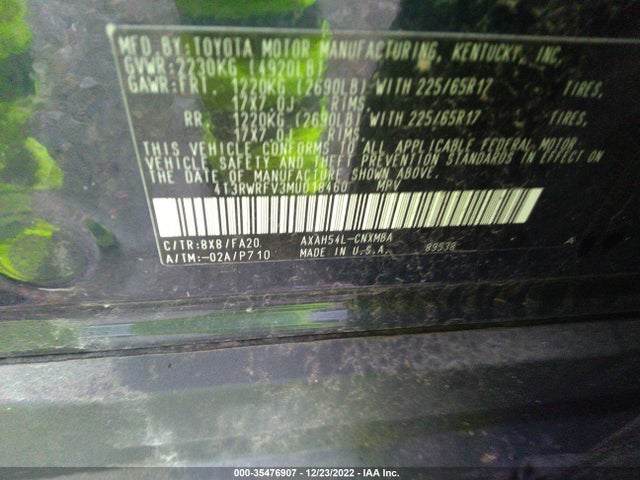 2021 Toyota RAV4, VIN: 4T3RWRFV3MU018460