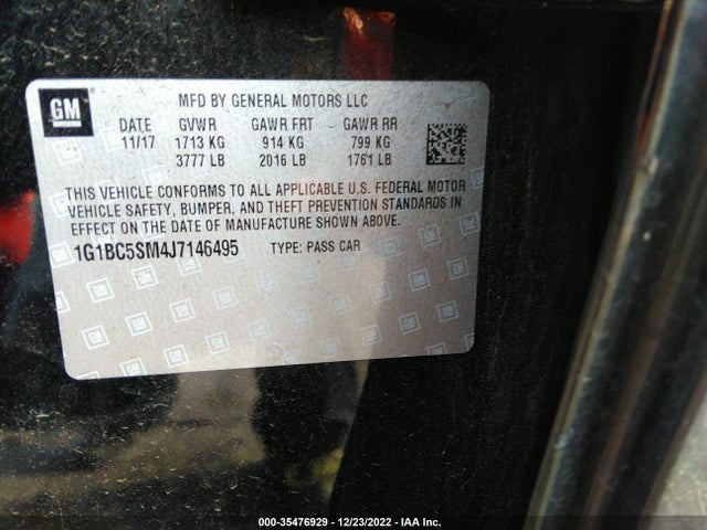 Chevrolet Cruze 2018 1G1BC5SM4J7146495 Image 10