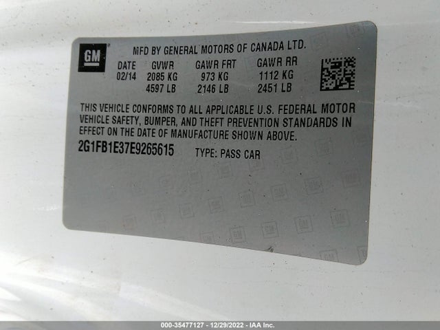 Chevrolet CAMARO LT 2014 2G1FB1E37E9265615 Image 10