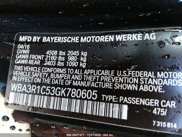 2016 BMW 4 Series, VIN: WBA3R1C53GK780605