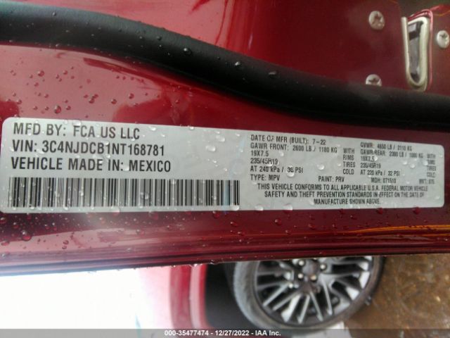 3C4NJDCB1NT168781 Jeep Compass High Altitude