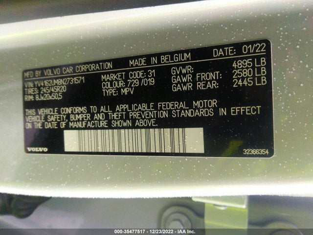 2022 Volvo XC40, VIN: YV4162UM8N2731571
