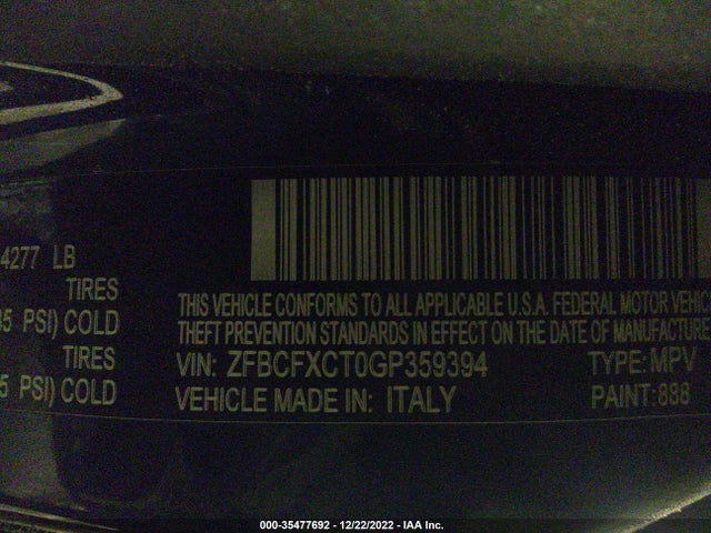 2016 Fiat 500X, VIN: ZFBCFXCT0GP359394