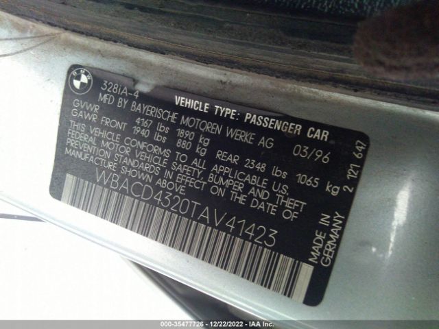 WBACD4320TAV41423 BMW 328 I Automatic