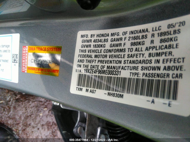 2021 Honda Insight, VIN: 19XZE4F96ME000331