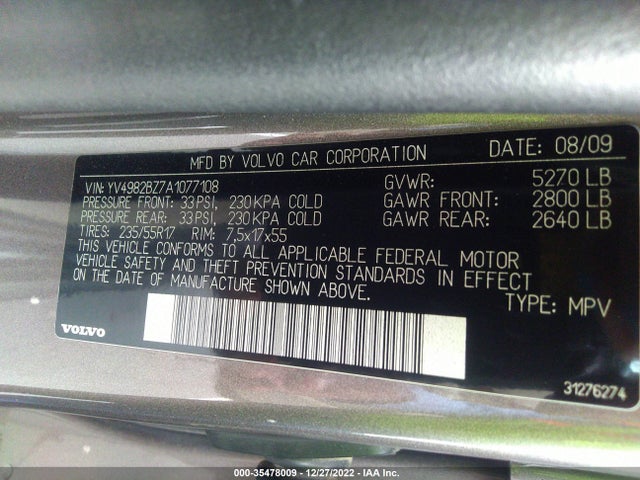 Volvo Xc70 3.2l 2010 YV4982BZ7A1077108 Image 11