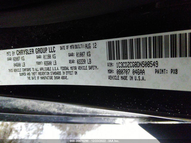 Dodge Avenger Sxt 2013 1C3CDZCG8DN508549 Image 10