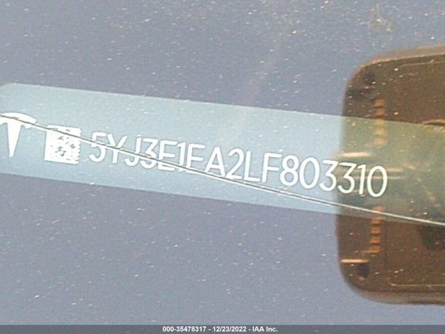 Tesla MODEL 3 2020 5YJ3E1EA2LF803310 Image 10