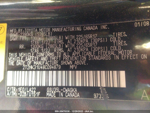 Lexus RX 350 2008 2T2HK31U48C094879 Image 11