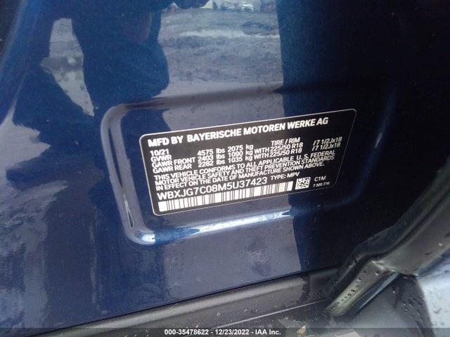 2021 BMW X1, VIN: WBXJG7C08M5U37423