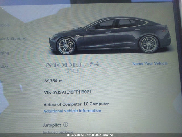 5YJSA1E18FF118921 Tesla Model S Kwh Battery