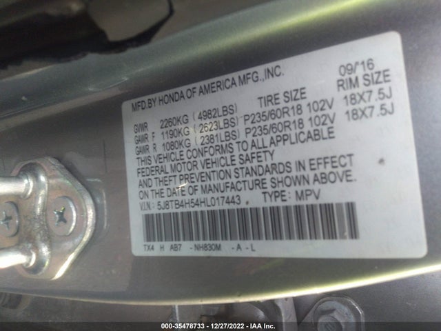 Acura Rdx W 2017 5J8TB4H54HL017443 Image 9