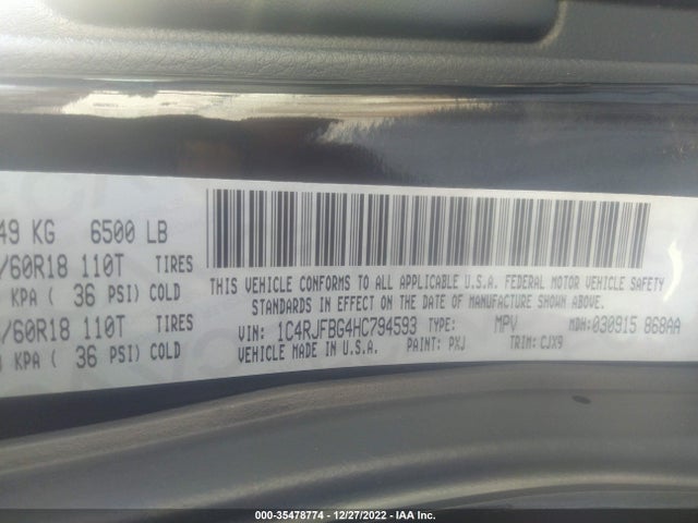 Jeep Grand Cherokee Limited 2017 1C4RJFBG4HC794593 Image 9