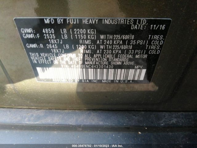 4S4BSENC4H3301430 Subaru Outback Limited