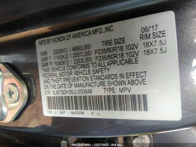 2018 Acura RDX, VIN: 5J8TB3H35JL000648