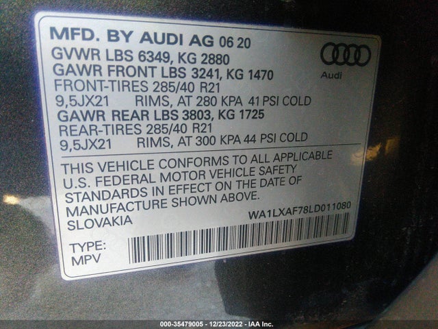 2020 Audi Q7, VIN: WA1LXAF78LD011080
