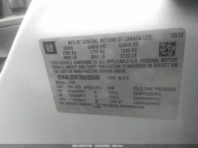 2GKALSEK7D6226040 GMC Terrain Sle