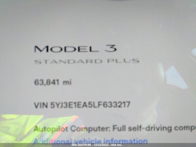 Tesla Model 3 Standard Range 2020 5YJ3E1EA5LF633217 Image 8