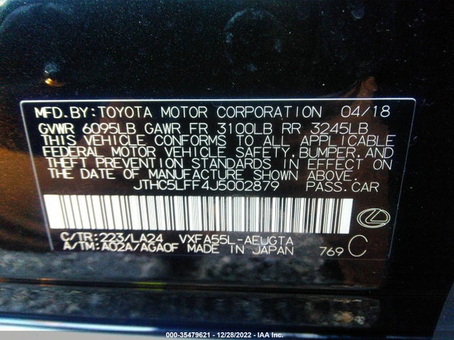 2018 Lexus LS, VIN: JTHC5LFF4J5002879