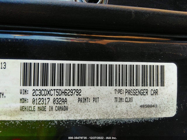 2013 DODGE CHARGER RT MAX VIN: 2C3CDXCT5DH629792