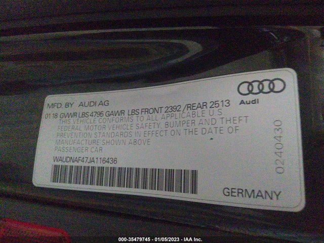 WAUDNAF47JA116436 Audi A4 Premium/tech Premium