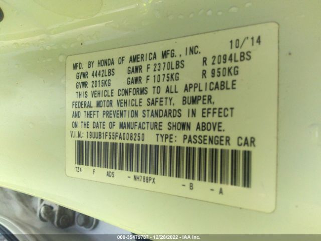 19UUB1F55FA008250 Acura TLX TECH