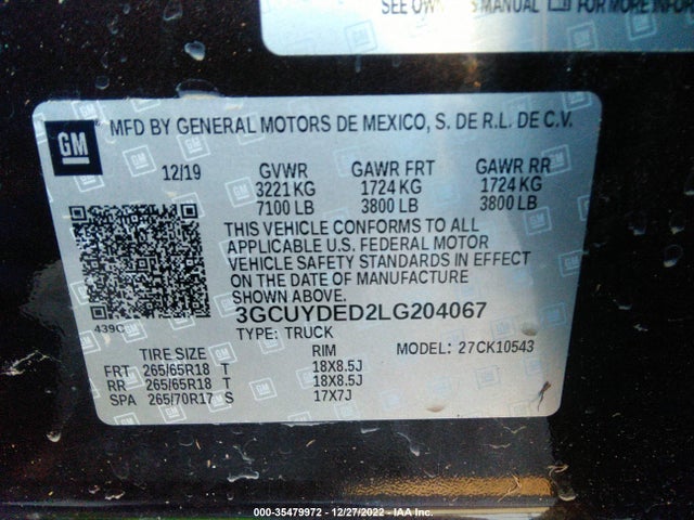 Chevrolet Silverado 1500 Lt 2020 3GCUYDED2LG204067 Image 9