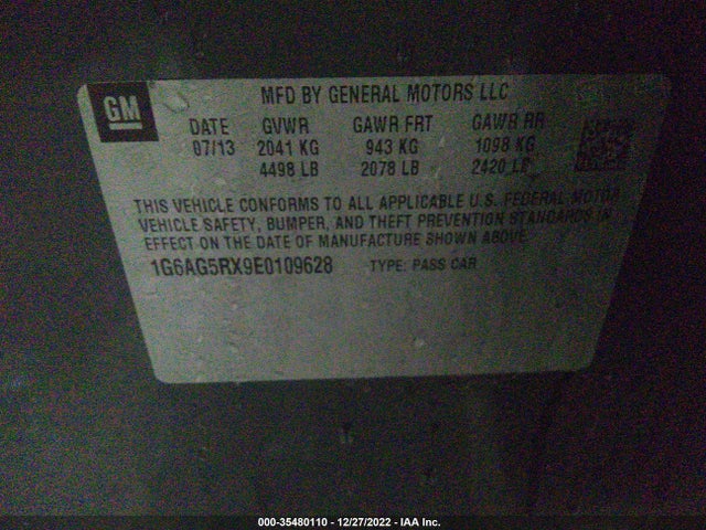 1G6AG5RX9E0109628 Cadillac Ats Standard Awd