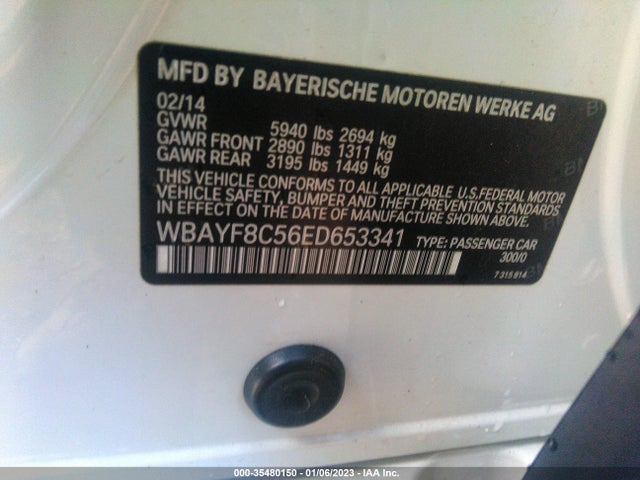 BMW 7 Series 750li Xdrive 2014 WBAYF8C56ED653341 Image 9