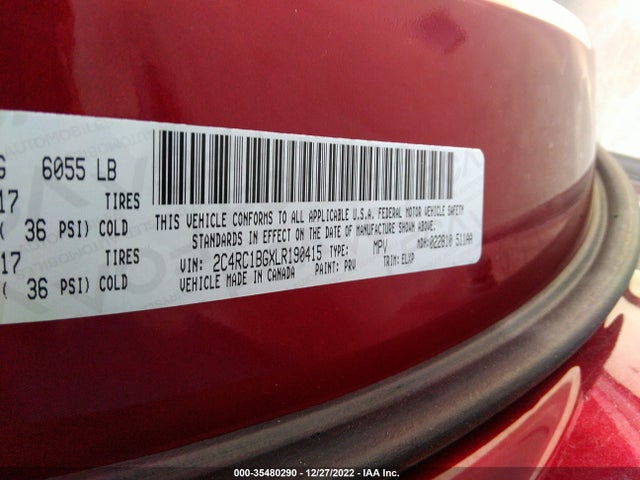 Chrysler Pacifica Touring L 2020 2C4RC1BGXLR190415 Image 9