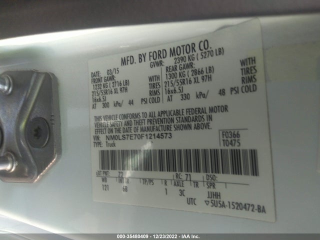 2015 Ford Transit Connect, VIN: NM0LS7E70F1214573