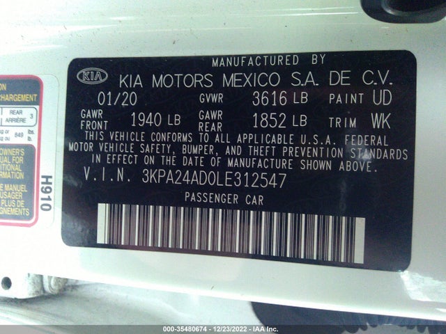 2020 Kia Rio, VIN: 3KPA24AD0LE312547