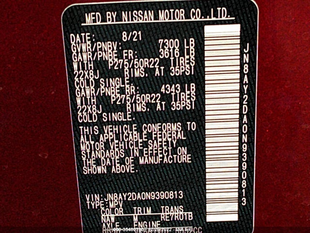 2022 Nissan Armada, VIN: JN8AY2DA0N9390813
