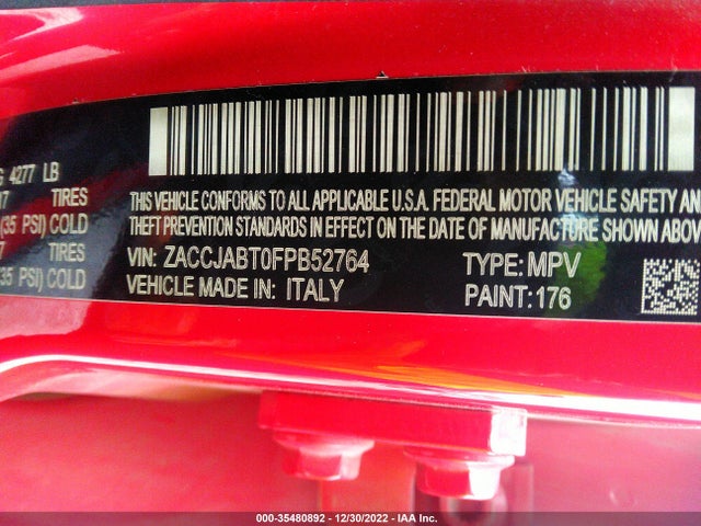 Auction sale of the 2015 Jeep Renegade Latitude, vin: ZACCJABT0FPB52764, lot number: 35480892