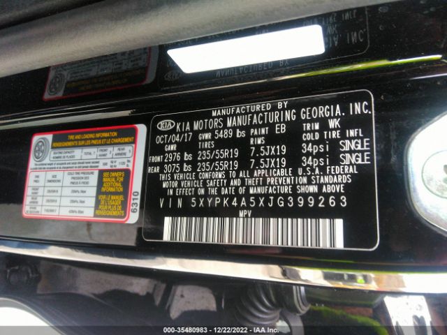 5XYPK4A5XJG399263 KIA Sorento Sx V6