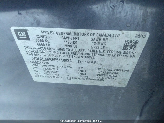 Chevrolet EQUINOX LS 2014 2GNALAEK0E6110824 Image 10